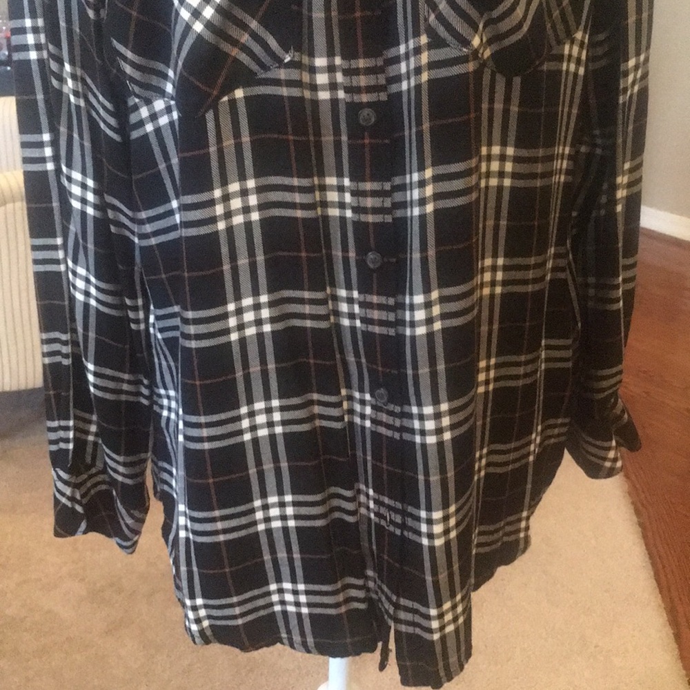 Sanctuary Plaid Buttondown 100% Rayon Top NWOT - Picture 7 of 15